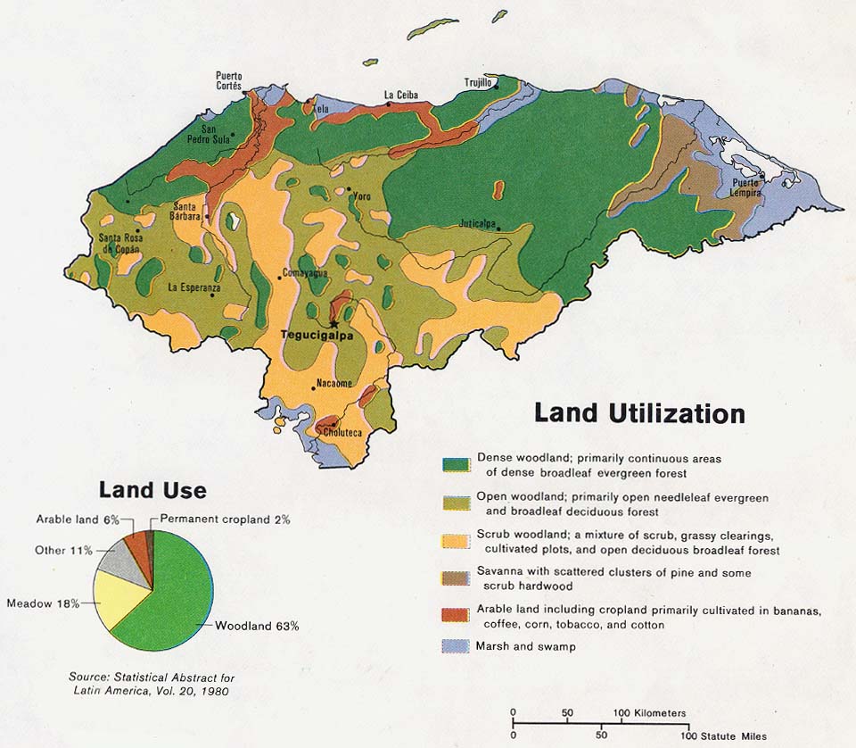 Honduras Land Utilization and Vegetation Map