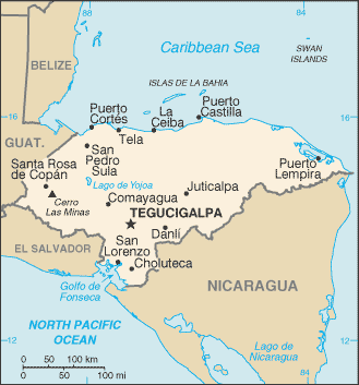 Honduras Small Scale Map