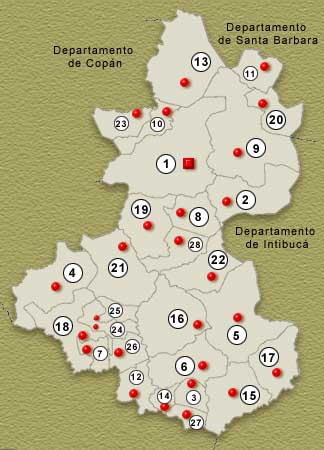 Lempira Department Map, Honduras