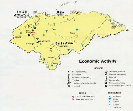 Mapa Actividad Económica de Honduras