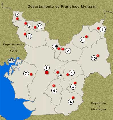 Mapa Departamento de Choluteca, Honduras