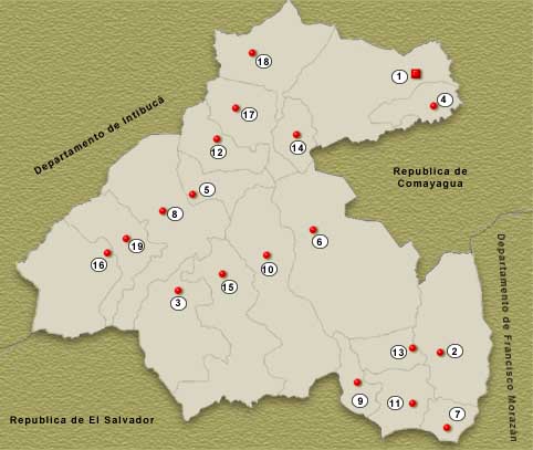 Mapa Departamento de La Paz, Honduras