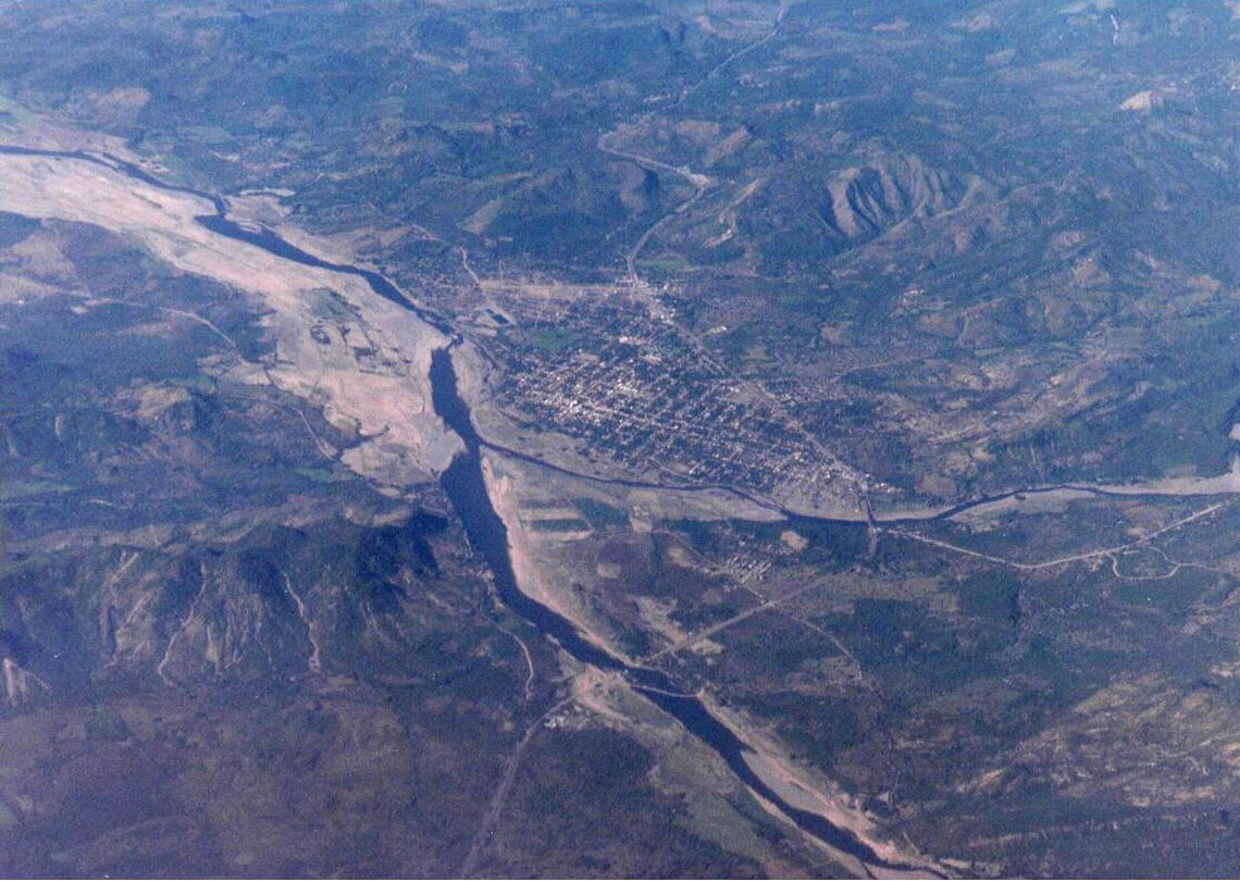 Satellite Image, Photo, City and River of Nacaome, Honduras