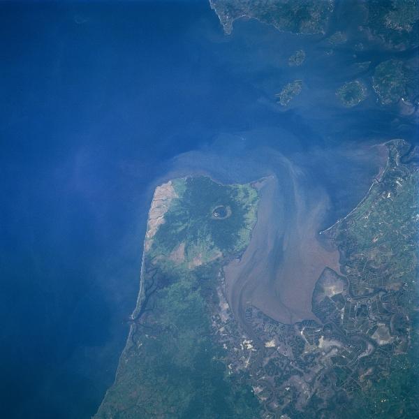 Satellite Image, Photo of the Gulf of Fonseca, Honduras, Nicaragua, El salvador
