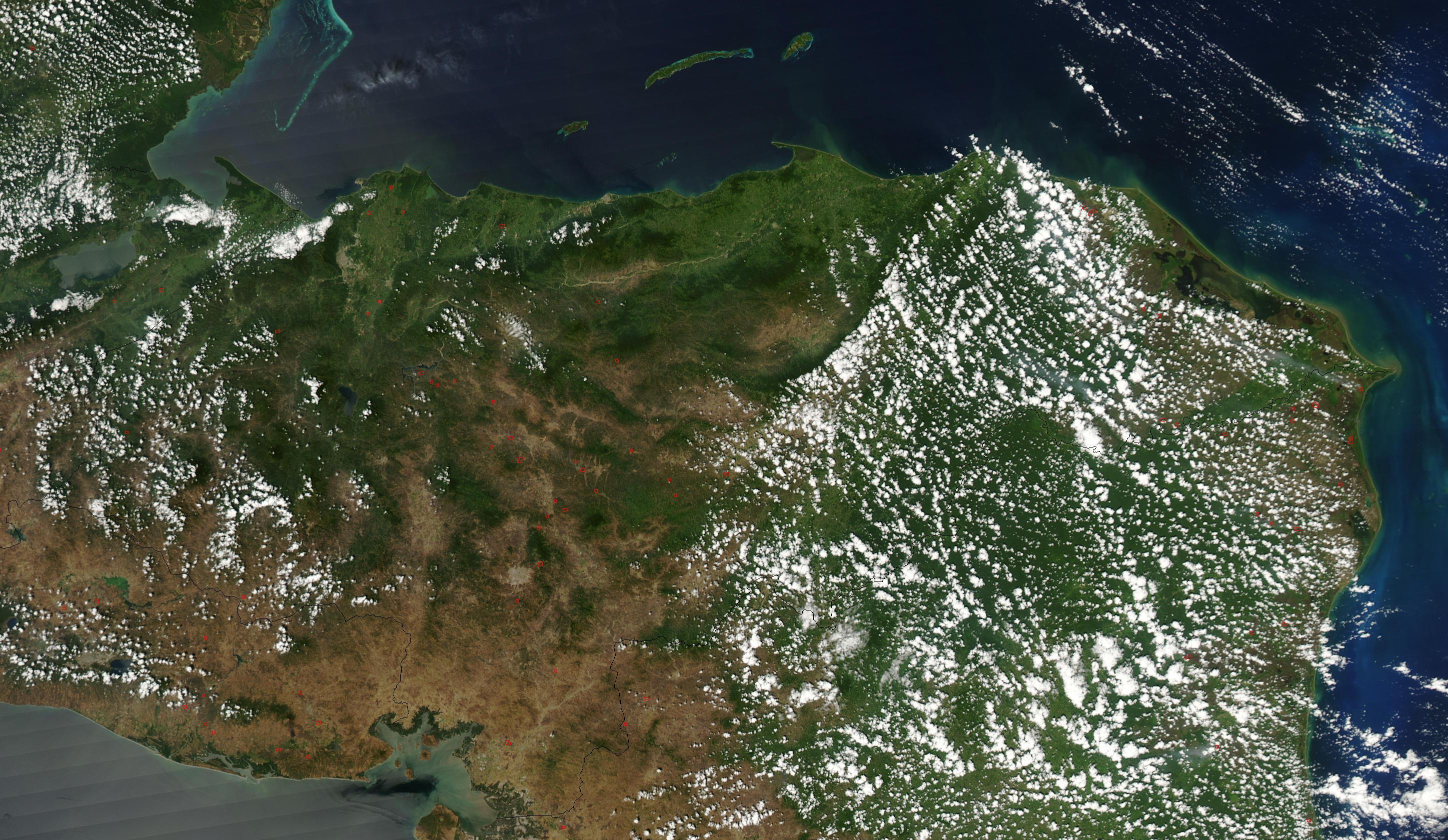 Satellite Image, Photo of Honduras, Central America