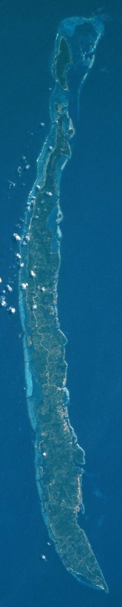 Satellite Image, Photo of Roatan Island, Bay Islands Department, Honduras