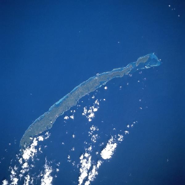 Satellite Image, Photo of Roatan Island, Bay Islands Department, Honduras