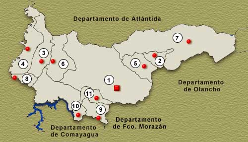 Yoro Department Map, Honduras