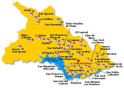 Chalatenango Departamento Map, El Salvador