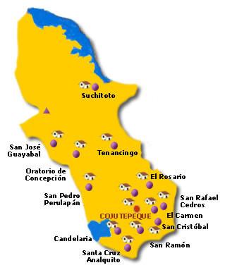 Cuscatlán Departamento Map, El Salvador