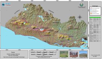 El Salvador Active Volcanos Map
