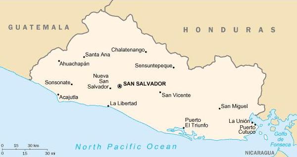 El Salvador Small Scale Map