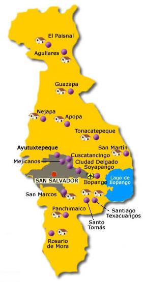 Mapa Departamento San Salvador, El Salvador