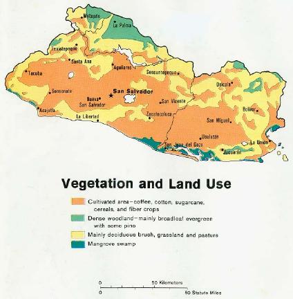 Mapa Uso de la Tierra, Vegetación de El Salvador