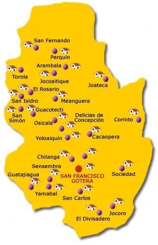 Morazán Departamento Map, El Salvador