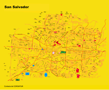 San Salvador Map, El Salvador