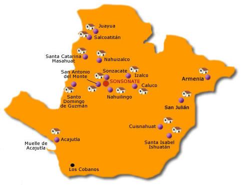 Sonsonate Departamento Map, El Salvador