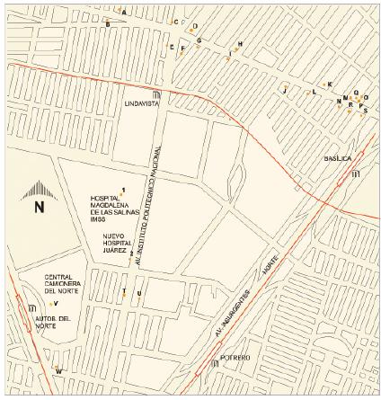 Carte de l'Avenue Institut Polytechnique National, Mexico D.F.