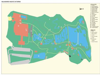Carte de la Balnéaire Nuevo Ixtapan, État de Mexico
