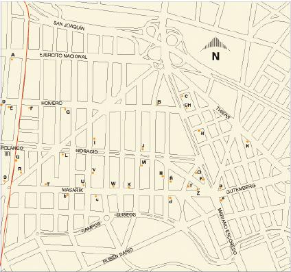 Carte de Chapultepec Morales, Mexico D.F.