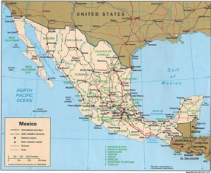 Carte Politique du Mexique