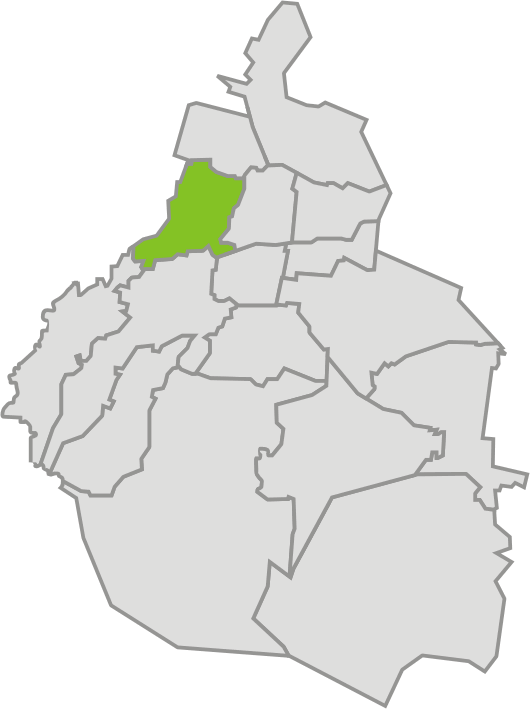 Mapa de Ubicación de Miguel Hidalgo, Mexico D.F.