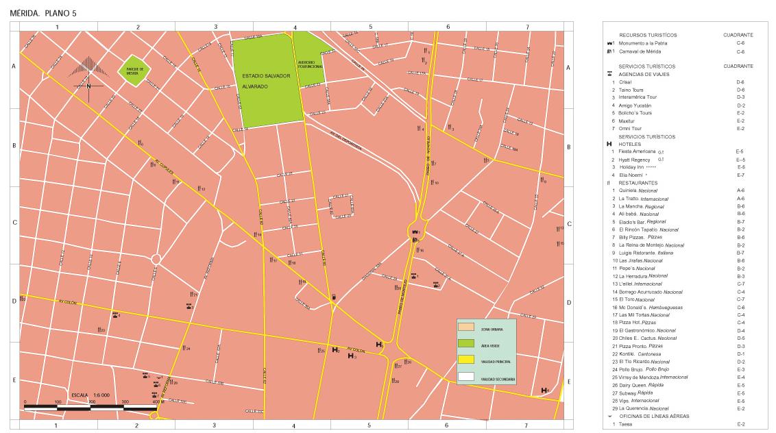 Merida Mexico Neighborhood Map