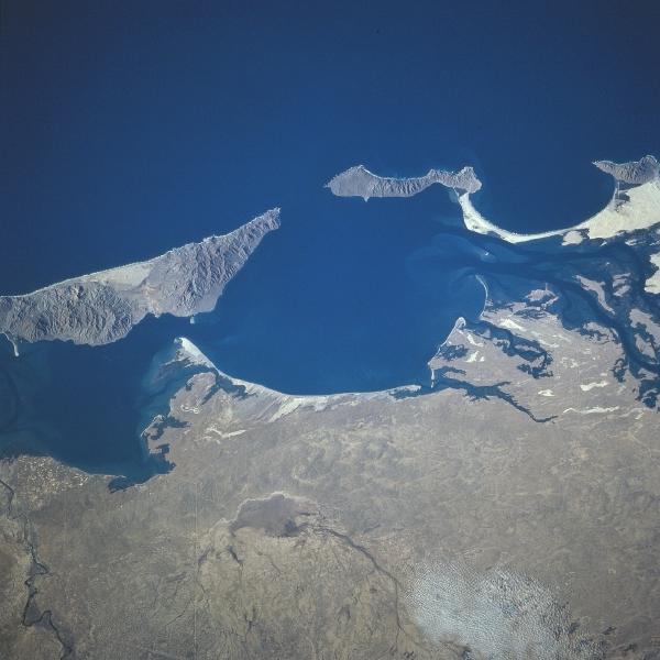 Photo, Image et Carte Satellite de la Baie Magdalena, Île Santa Margarita, Basse Californie du Sud, Mexique