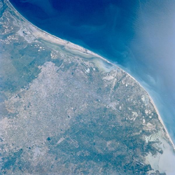 Photo, Image et Carte Satellite du Delta Rio Grande / Laguna Madre, Mexique