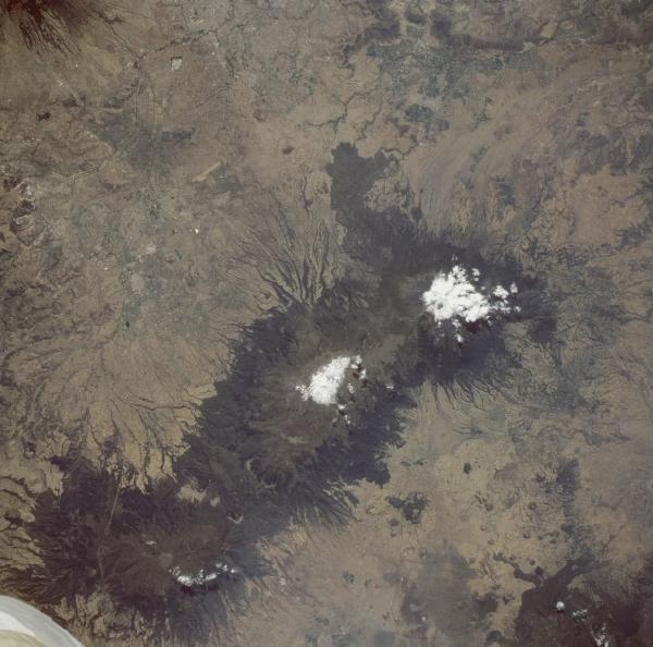 Photo, Image et Carte Satellite des Volcans Popocatépetl et Iztaccihuatl, Mexique