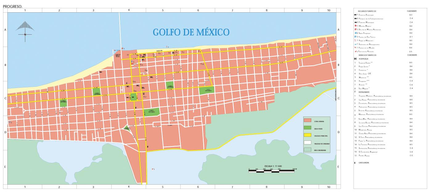 Progreso Yucatan Mexico Map