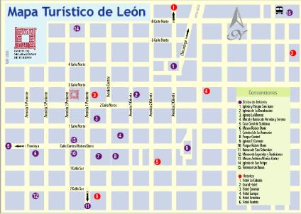 León Tourist Map, Nicaragua