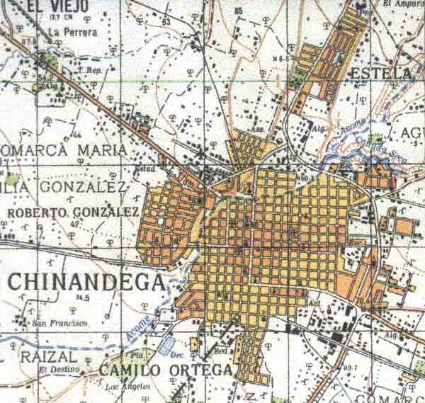 Map of Chinandega, Chinandega, Nicaragua