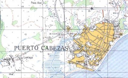 Map of Puerto Cabezas (BILWI), RAAN, Nicaragua
