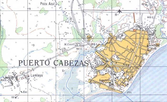 Map of Puerto Cabezas (BILWI), RAAN, Nicaragua