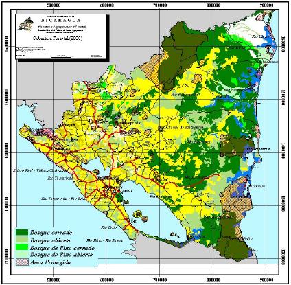 Mapa de Cobertura Forestal, Nicaragua