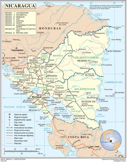 Mapa Politico de Nicaragua