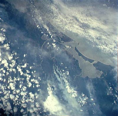 Mapa Satelital, Foto, Imagen Satelite de la Bahía de Bluefields, RAAS, Nicaragua