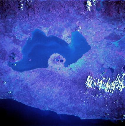 Mapa Satelital, Foto, Imagen Satelite del Lago de Managua, Nicaragua