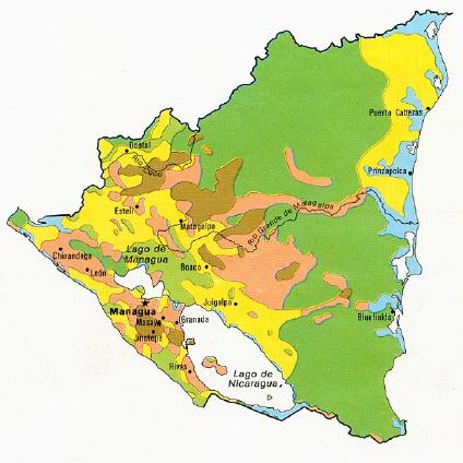 Mapa Uso de la Tierra, Vegetación Nicaragua