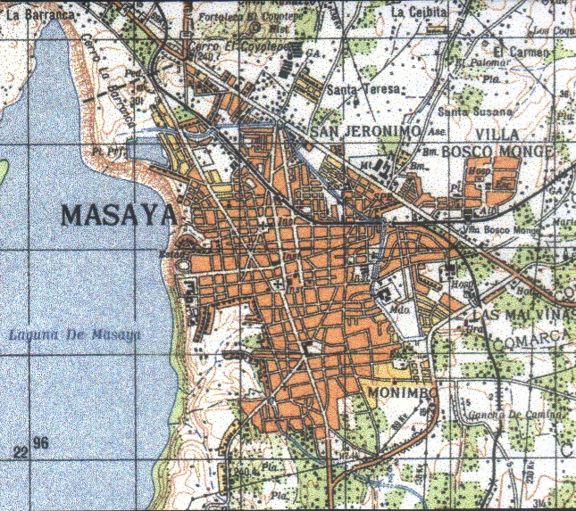 Masaya Topographic Map, Masaya, Nicaragua