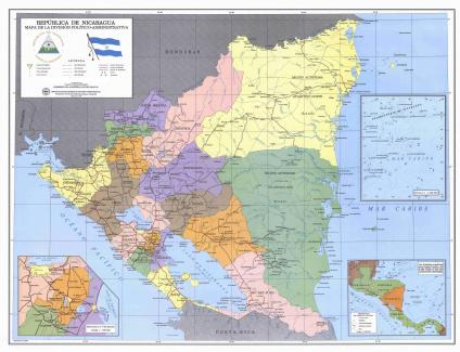 Nicaragua Administrative Political Division Map