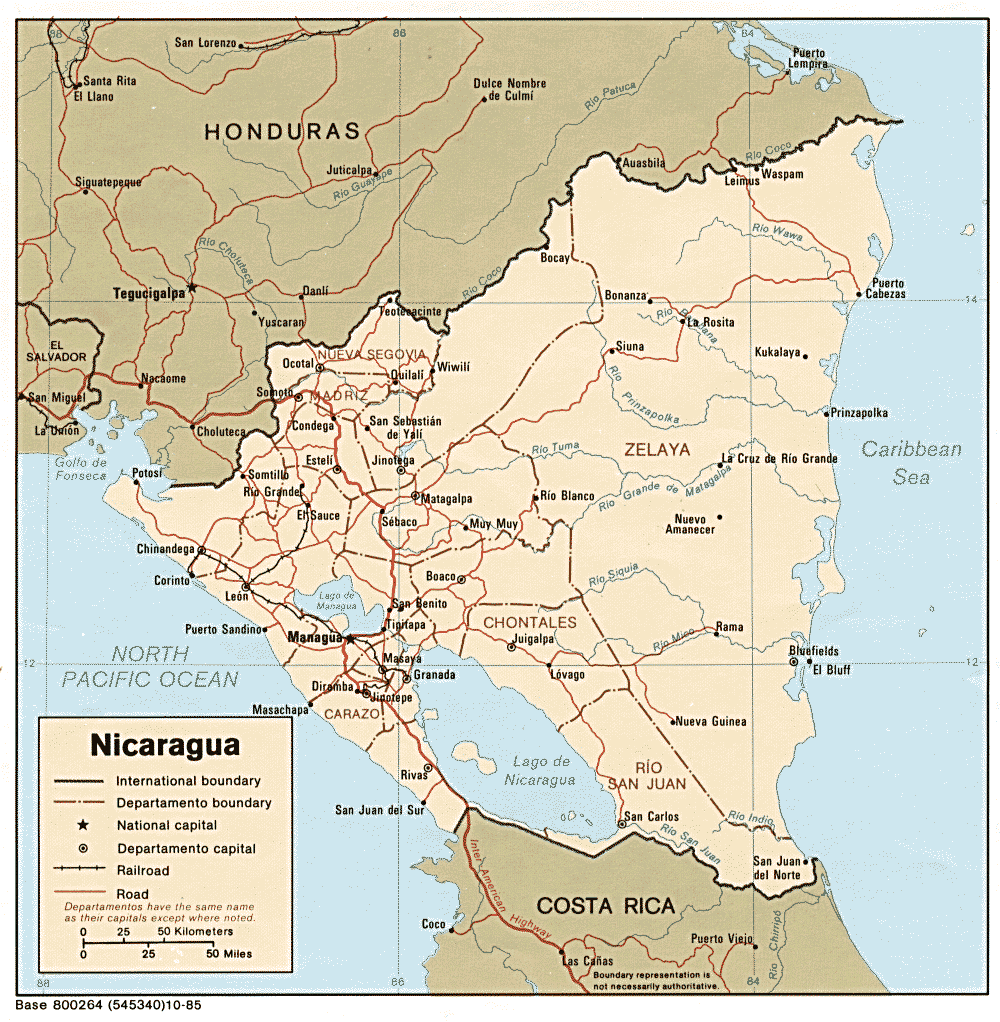 Nicaragua Political Map