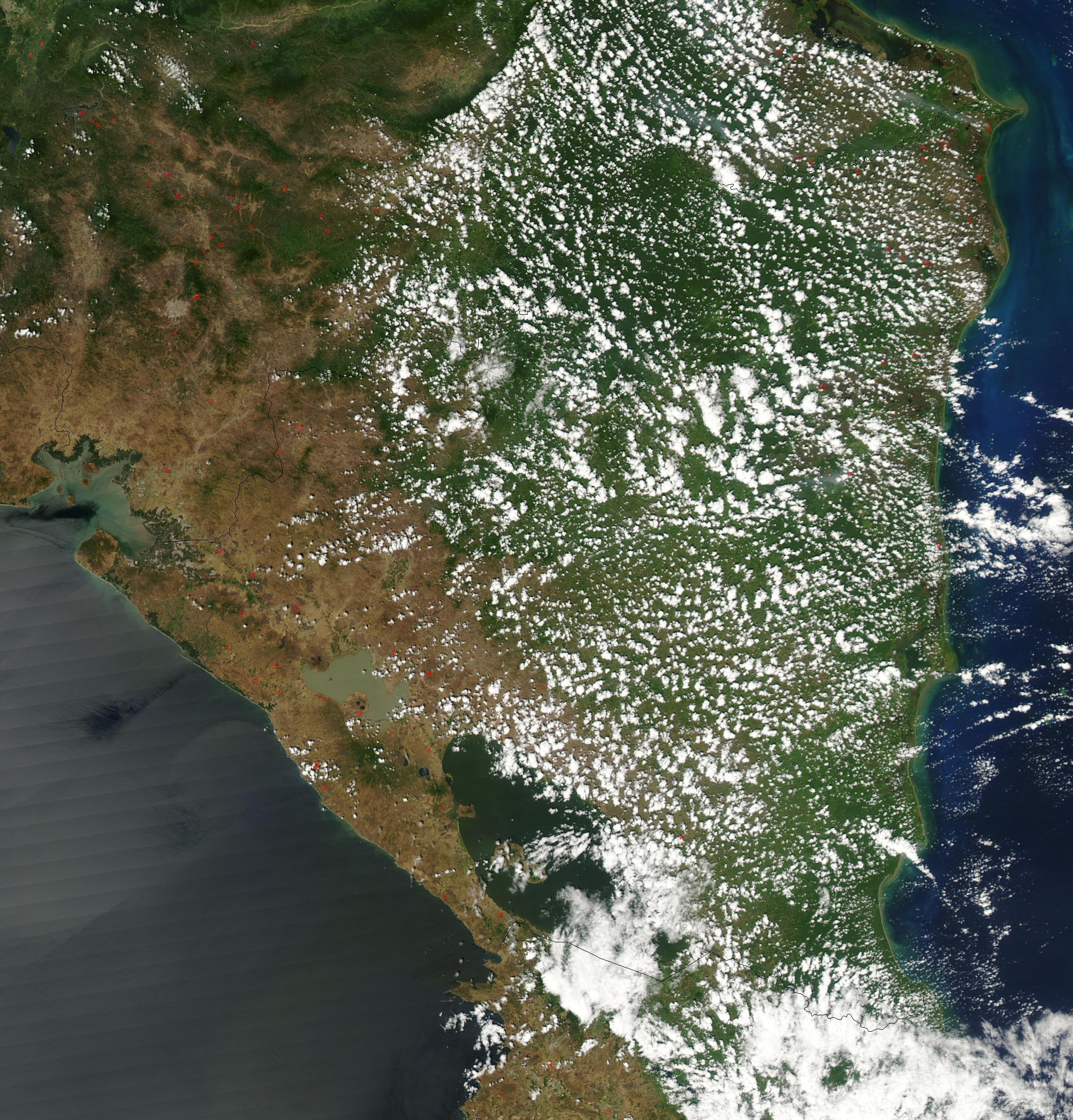 Satellite Image, Photo of Nicaragua, Central America