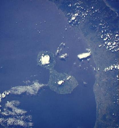 Satellite Image, Photo of Ometepe Island, Nicaragua