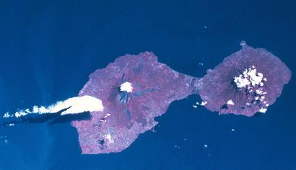Satellite Image, Photo of Ometepe Island, Nicaragua