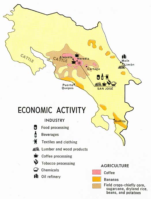 Costa Rica Economic Activity Map
