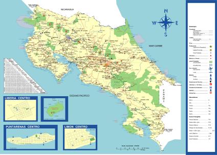 Mapa Detallado de Costa Rica