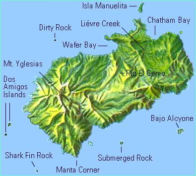 Mapa de la Isla Coco, Costa Rica
