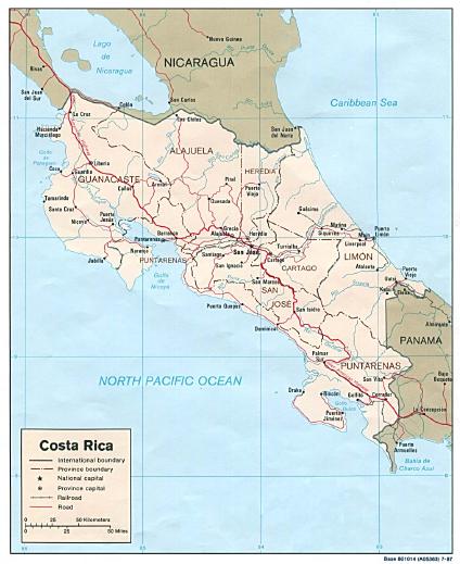 Mapa Político de Costa Rica